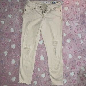 Tan Khaki distressed Jeans